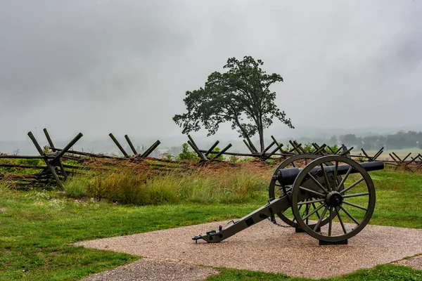 Parrott Gun Peace Memorial Rainy Autumn Day Gettysburg Usa — Stock Photo, Image