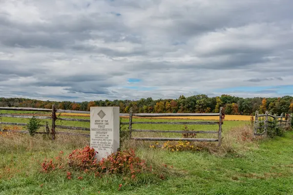 Skirmish Line 1St Massachusetts Infantry Gettysburg Pennsylvania Usa — Stock Photo, Image