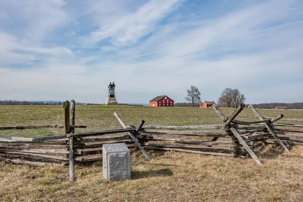 Monument 73Rd New York Volunteer Infantry Regiment Sherfy Farm Gettysburg — Stock Photo, Image