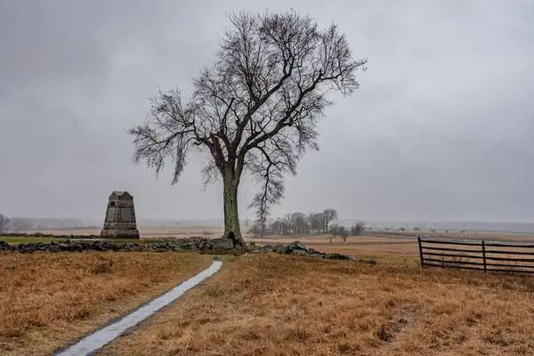 Walking Path Has Become River Heavy Rainstorm Gettysburg Pennsylvania Usa — Stock Photo, Image