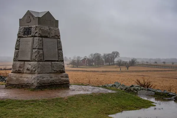 Heavy Rain Flooding Gettysburg Battlefield Pennsylvania Usa — Stock Photo, Image