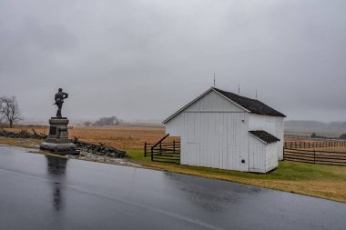 A March Rainstorm at the Bryan Farm, Gettysburg Battlefield Pennsylvania USA clipart
