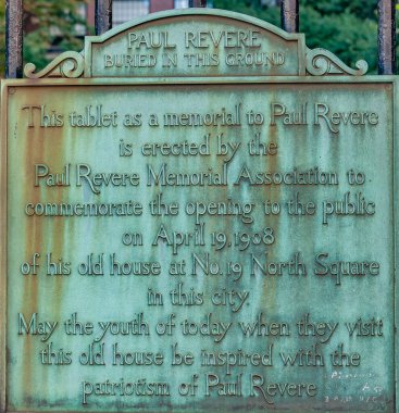 Burial Marker for Paul Revere, Boston, Massachusetts, USA clipart