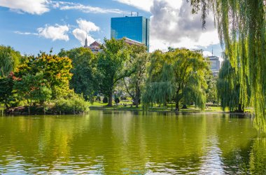 Boston Tarihi Kamu Bahçeleri Bir Sonbahar Gününün Başında