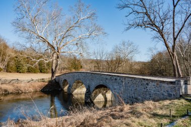 Burnside Köprüsü 'nde Kış Sonrası, Antietam Ulusal Savaş Alanı, Maryland ABD