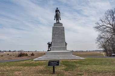 General RE 'nin Picketts Charge' ı izlediği yer, Konfederasyon Bulvarı, Gettysburg PA ABD