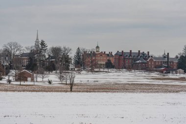 Lutheran İlahiyat Fakültesi 'nde Karlı Öğleden Sonra, Gettysburg PA USA