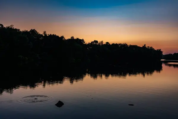 stock image Fishing at Sunset, Codorus Spate Park, Pennsylvania USA