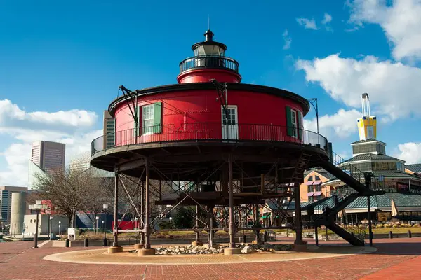 stock image A Winter Afternoon at Seven Foot Knoll Lighthouse, Baltimore MD USA