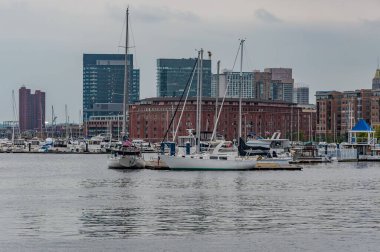 Baltimore Rıhtımı Soğuk ve Bulutlu Bir Gün, Maryland ABD