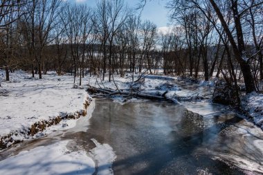Donmuş Codorus Deresi 'nde Logjam Ocak ayında, Pennsylvania' da Yedi Vadi ABD