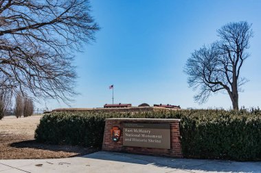 Fort McHenry Ulusal Tapınağı ve Tarihi Sitesi Bir Kış Öğleden Sonra, Baltimore Maryland