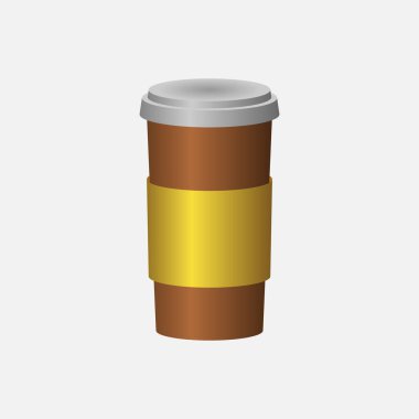 Paper Coffee Cup Icon. Cafe Concept, Cartoon of Sickle Vector Icon for Web Design Isolated on White Background - Vector. Vector illustration