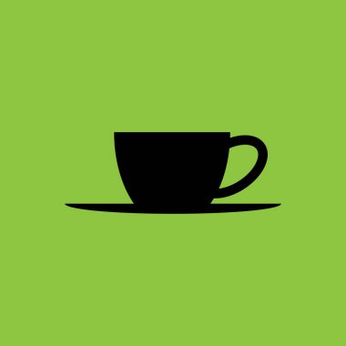Tea Cup icon isolated on Green Background.