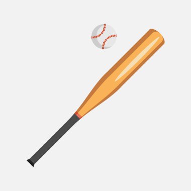 Baseball Bat and Ball Icon, Sport Concept, Flat.
