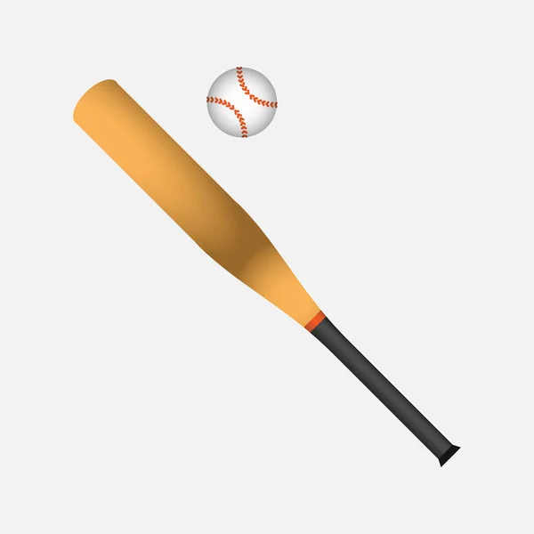 Baseball Bat and Ball Icon, Sport Concept, Flat.
