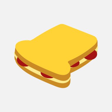 Tost Simgesi. Fast Food Konsepti, Orak Çizgisi.