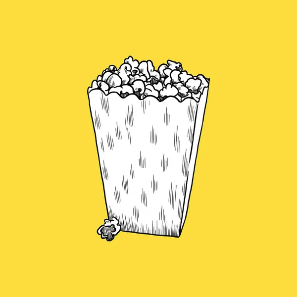 Popcorn Icon, Fast Food, Sketch and Vintage style