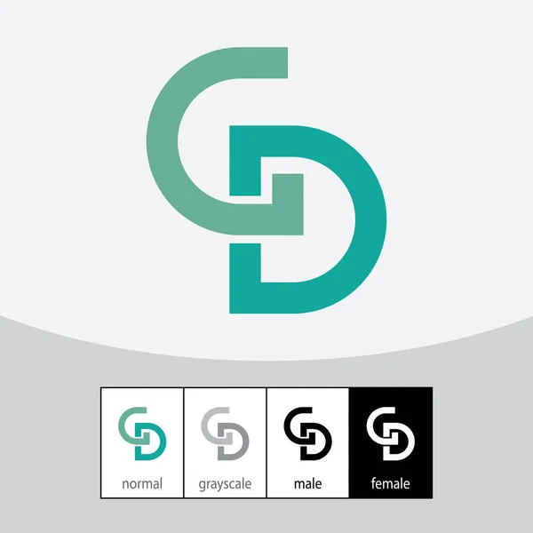 G and D Letter Logo. - Vector