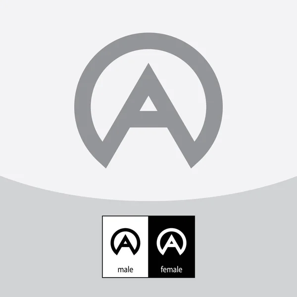 Bir Harf Logosu. Ateşli Renkler. - Vektör. Vektör illüstrasyonu