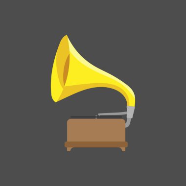 Gramofon Simgesi. Antika Kavram, Web Tasarımı için Vektör Simgesi Beyaz Arkaplan - Vektör. Vektör illüstrasyonu