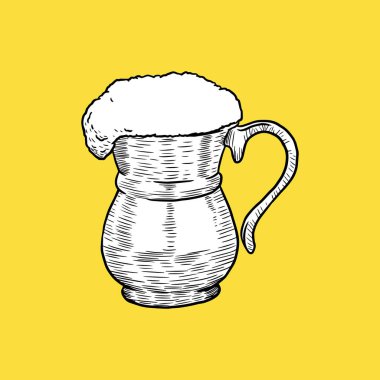 Turkish Ayran Icon by firtinali, Detailed drawing, Fast Food Concept, Sketch and Vintage style. - Vector. Vector illustration