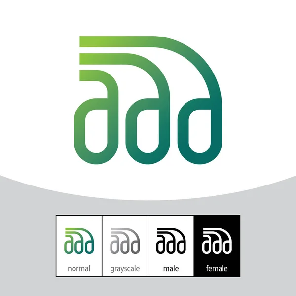 ADD Word Logo on White Backround. Green. - Vector. Vector illustration