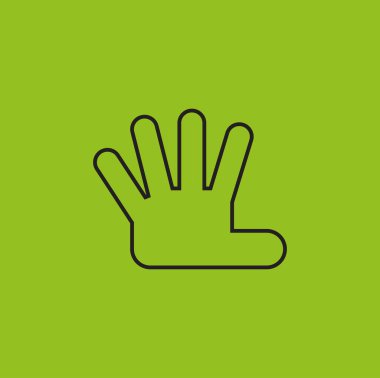 Beş Parmak İşareti. Çizgi film stili. - vektör. Vektör illüstrasyonu