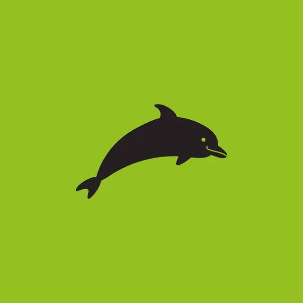 Dolphin Silhouettes Vector Icono Aislado Ilustración Vectorial — Archivo Imágenes Vectoriales