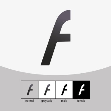 F ya da A Harfi logosu. Siyah renk. - Vektör. Vektör illüstrasyonu