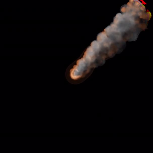 Vliegende Meteoor Kosmisch Object Alfa Kanaal Hoge Kwaliteit Fullhd Beeldmateriaal — Stockvideo
