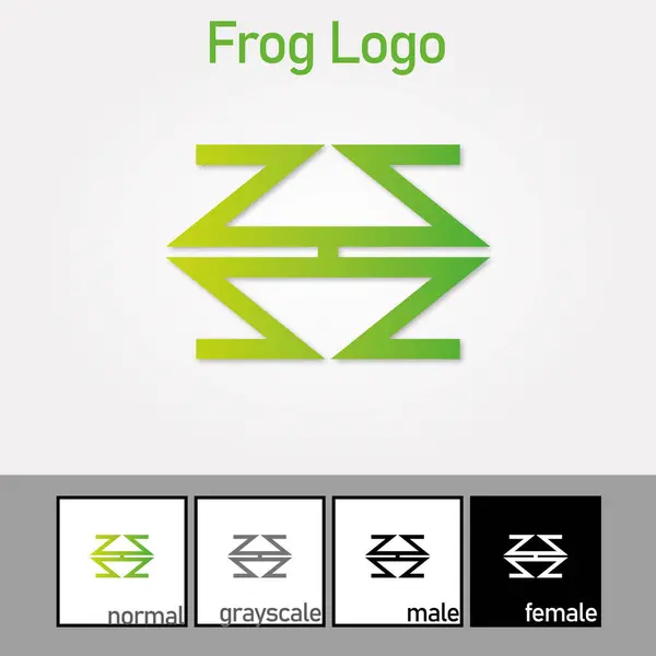 Frog Character Logo Green Color Vector Vector Illustration — Stok Vektör
