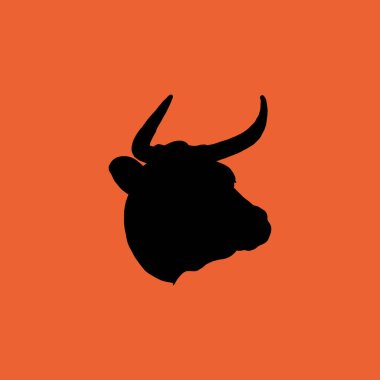 Klasik inek kafası. Simgesel Stil - Vektör. Kurban Bayramı 'nda. İslam Vektörü illüstrasyonu 