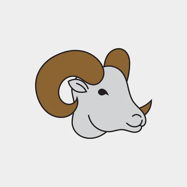 Koyun kafası. Çizgi film stili - Vektör. Kurban Bayramı 'nda. İslam Vektörü illüstrasyonu 