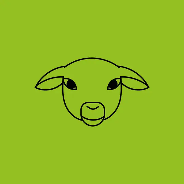 Cepheden Koyun Kafası. Simgesel Stil - Vektör. Kurban Bayramı 'nda. İslam Vektörü illüstrasyonu 