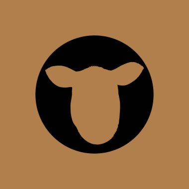 Cepheden Koyun Kafası. Siluet stili. Vektör. Kurban Bayramı 'nda. İslam Vektörü illüstrasyonu 