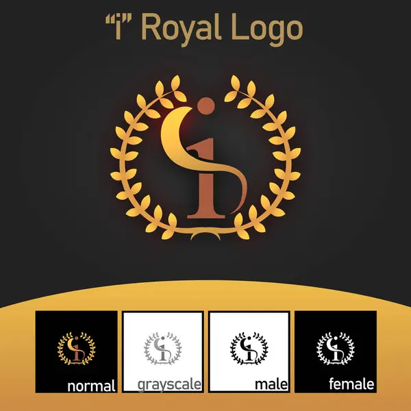 Kraliyet Logosu. Altın Renk Vektörü. Vektör illüstrasyonu