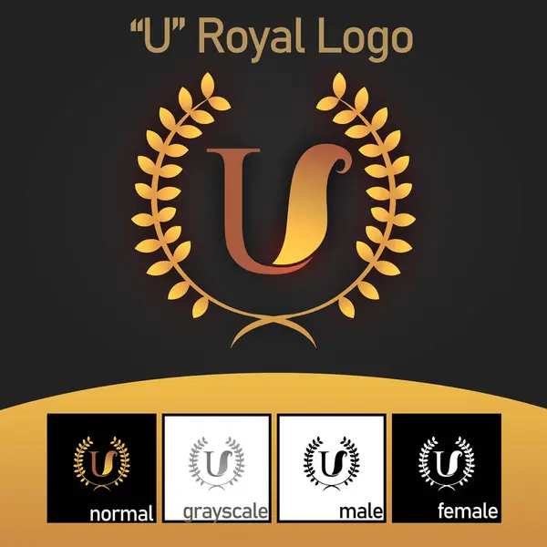 Kraliyet Logosu. Altın Renk Vektörü. Vektör illüstrasyonu