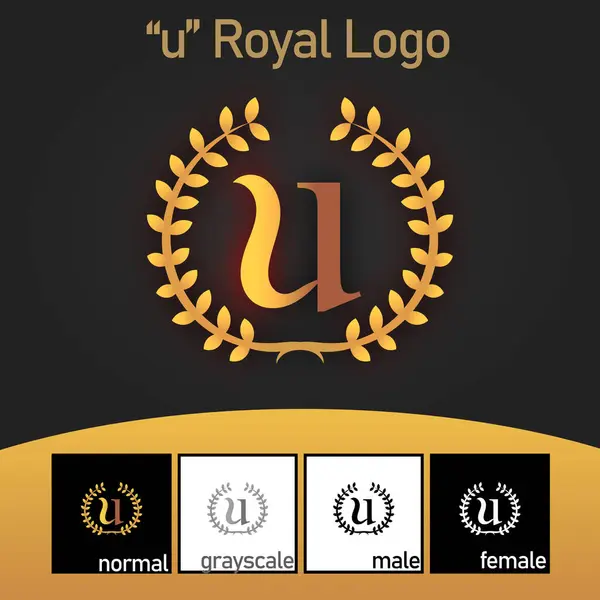 Kraliyet Logosu. Altın Renk Vektörü. Vektör illüstrasyonu