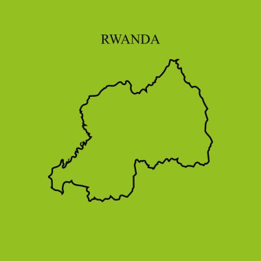 Ruanda 'nın Vektörü. Düz stil. Vektör illüstrasyonu