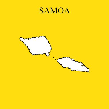 Samoa 'nın klasik haritası. El çizimi vektör çizimi. Vektör illüstrasyonu