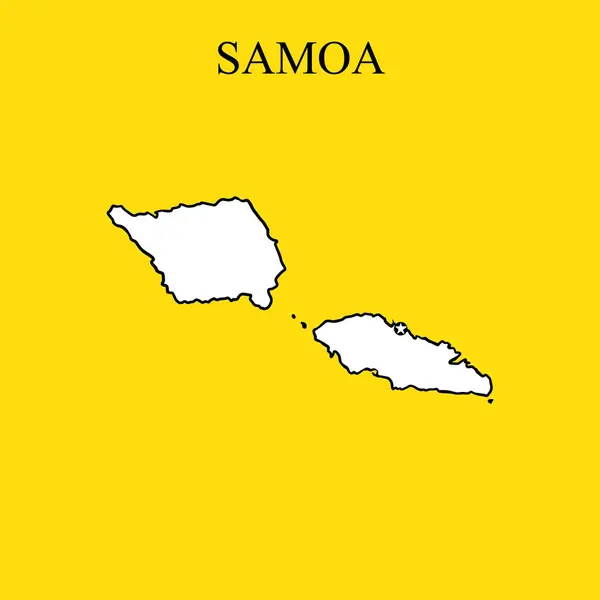 Samoa 'nın klasik haritası. El çizimi vektör çizimi. Vektör illüstrasyonu