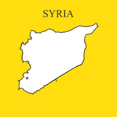 Suriye 'nin klasik haritası. El çizimi vektör çizimi. Vektör illüstrasyonu