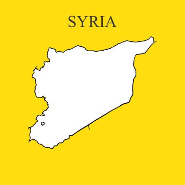 Suriye 'nin klasik haritası. El çizimi vektör çizimi. Vektör illüstrasyonu