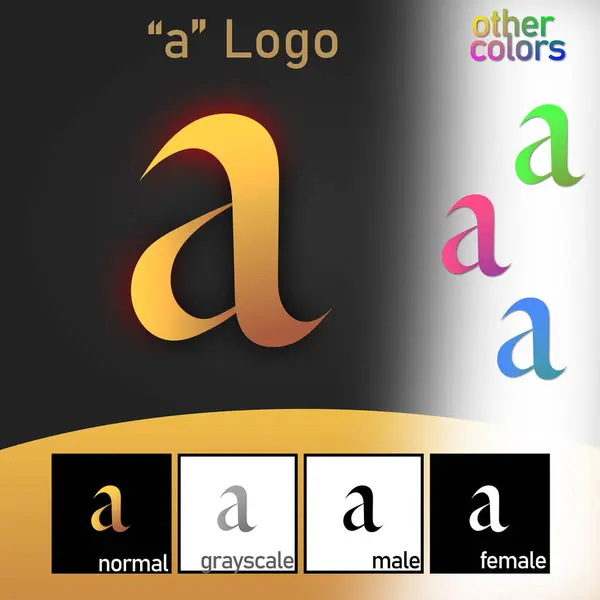 Bir Harf Logosu. Kaligrafi stili. Altın gibi. Vektör illüstrasyonu