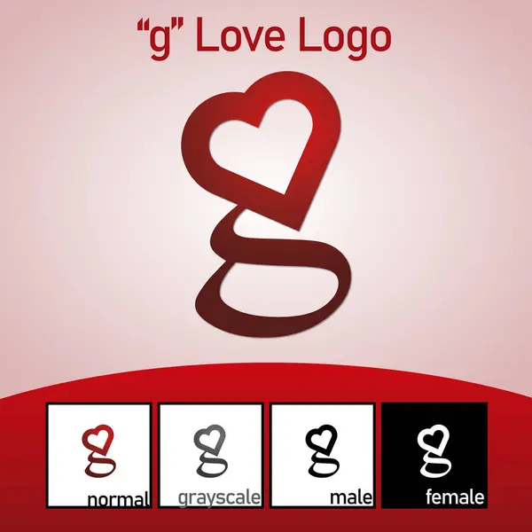 Aşk, G harfinden esinlenilmiştir. Vektör illüstrasyonu