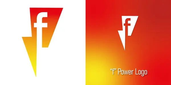 Enerji Yıldırımı F logosu. Vektör illüstrasyonu