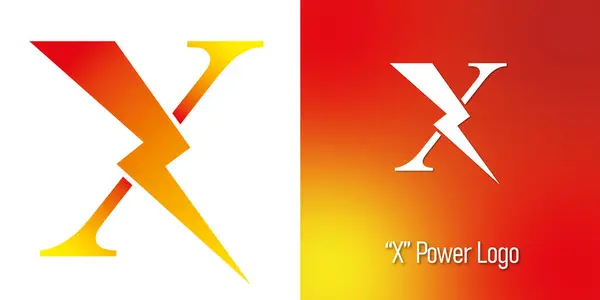 Enerji Yıldırımı X logosu. Vektör illüstrasyonu