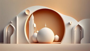 3D Eid Mubarak Design. Banner for islamic banner festivity like eid al adha, fitr, ramadhan, etc.