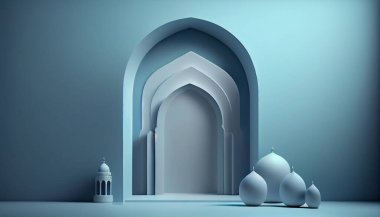 3D Eid Mubarak Design. Banner for islamic banner festivity like eid al adha, fitr, ramadhan, etc.